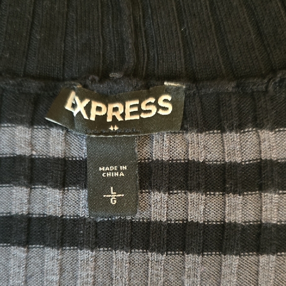 Express Striped Ribbed Knit Top - Picture 3 of 4